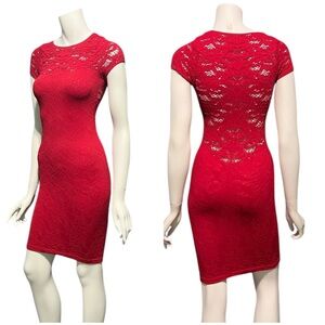 Bebe Red Seamless Floral Embossed
Bodycon Dress S